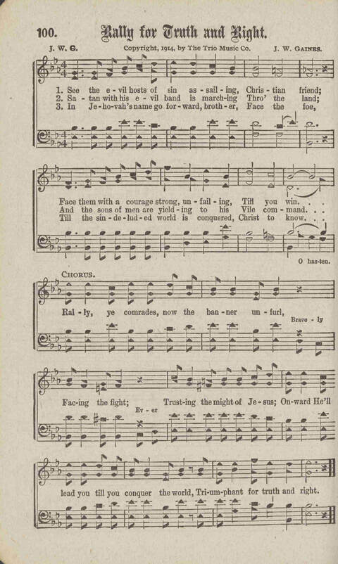 Tidings of Glory: a book of gospel songs for Christian work and worship page 107