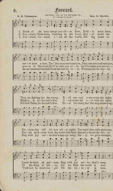 Tidings of Glory: a book of gospel songs for Christian work and worship page 11