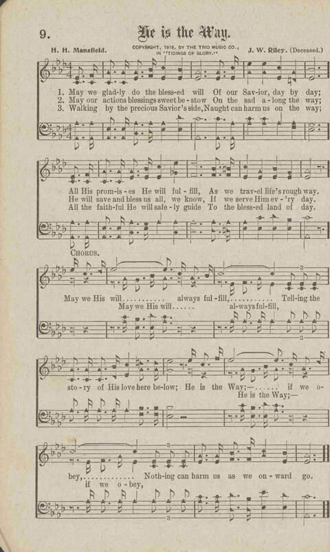 Tidings of Glory: a book of gospel songs for Christian work and worship page 13