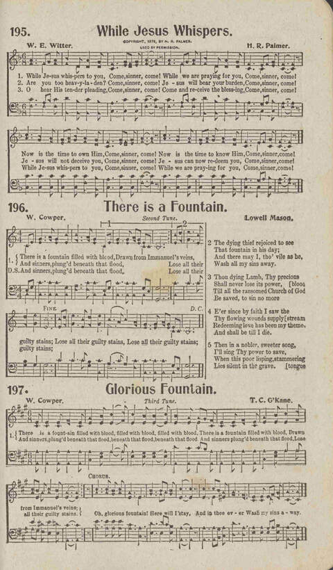 Tidings of Glory: a book of gospel songs for Christian work and worship page 186