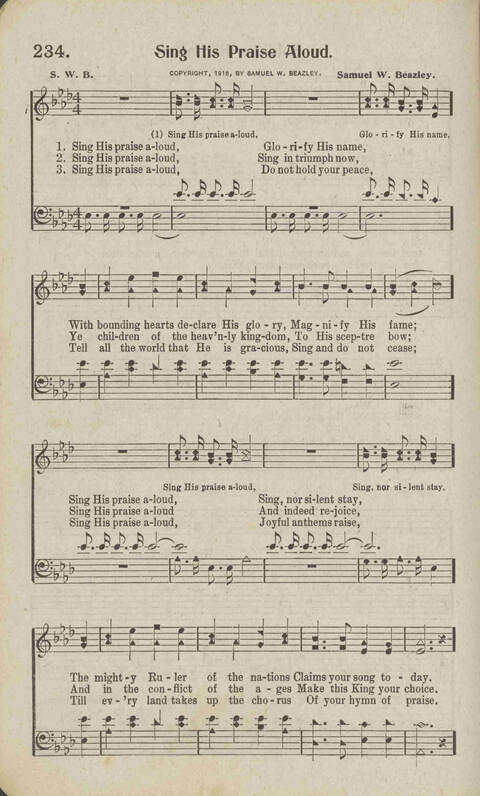 Tidings of Glory: a book of gospel songs for Christian work and worship page 213