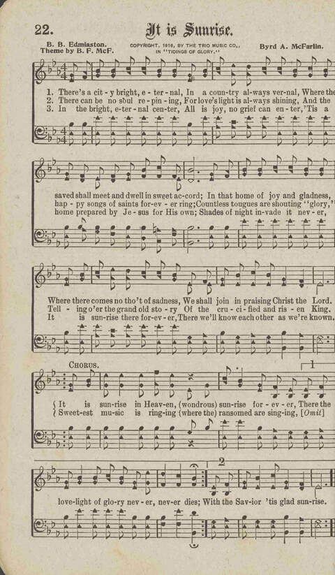 Tidings of Glory: a book of gospel songs for Christian work and worship page 27