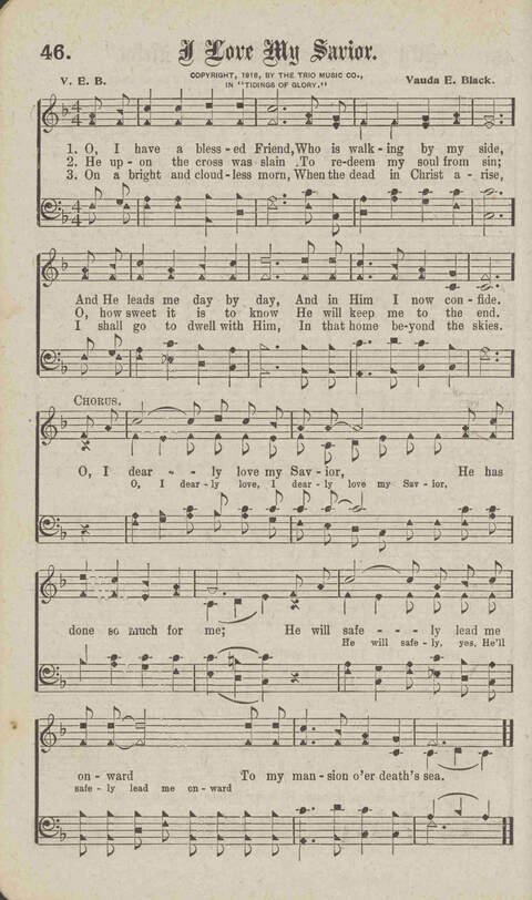 Tidings of Glory: a book of gospel songs for Christian work and worship page 53