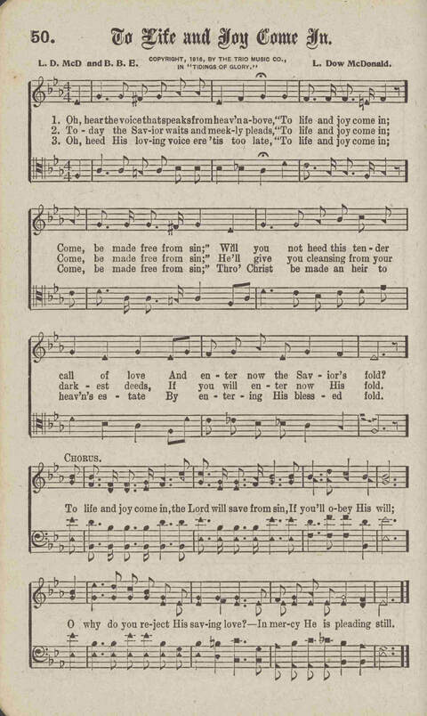 Tidings of Glory: a book of gospel songs for Christian work and worship page 57