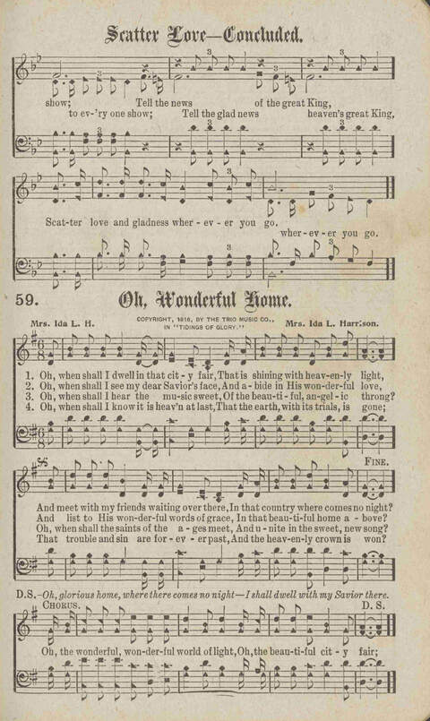 Tidings of Glory: a book of gospel songs for Christian work and worship page 66