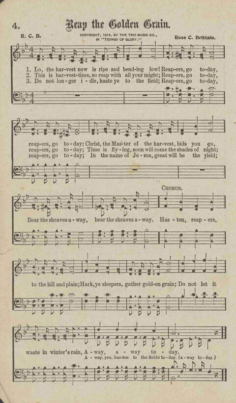 Tidings of Glory: a book of gospel songs for Christian work and worship page 7