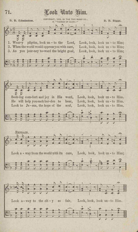 Tidings of Glory: a book of gospel songs for Christian work and worship page 78