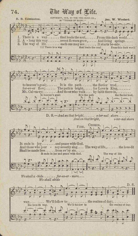 Tidings of Glory: a book of gospel songs for Christian work and worship page 81