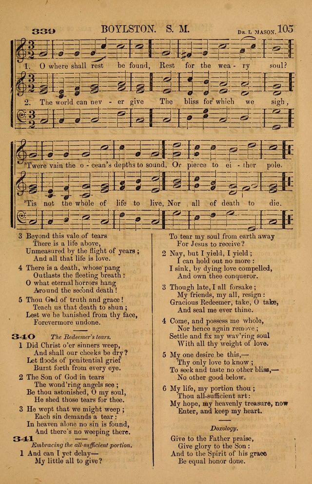 The Tribute of Praise: a collection of hymns and tunes for public and social worship, and for use in the family circle page 105
