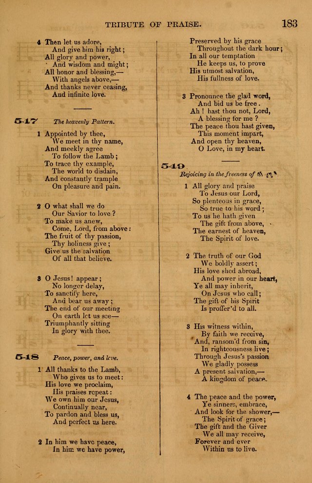 The Tribute of Praise: a collection of hymns and tunes for public and social worship, and for use in the family circle page 183