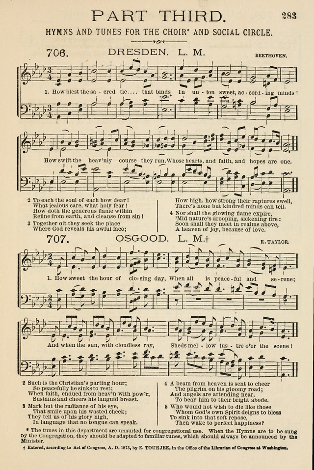 The Tribute of Praise: a collection of hymns and tunes for public and social worship, and for the use in the family circle and Sabbath school page 283