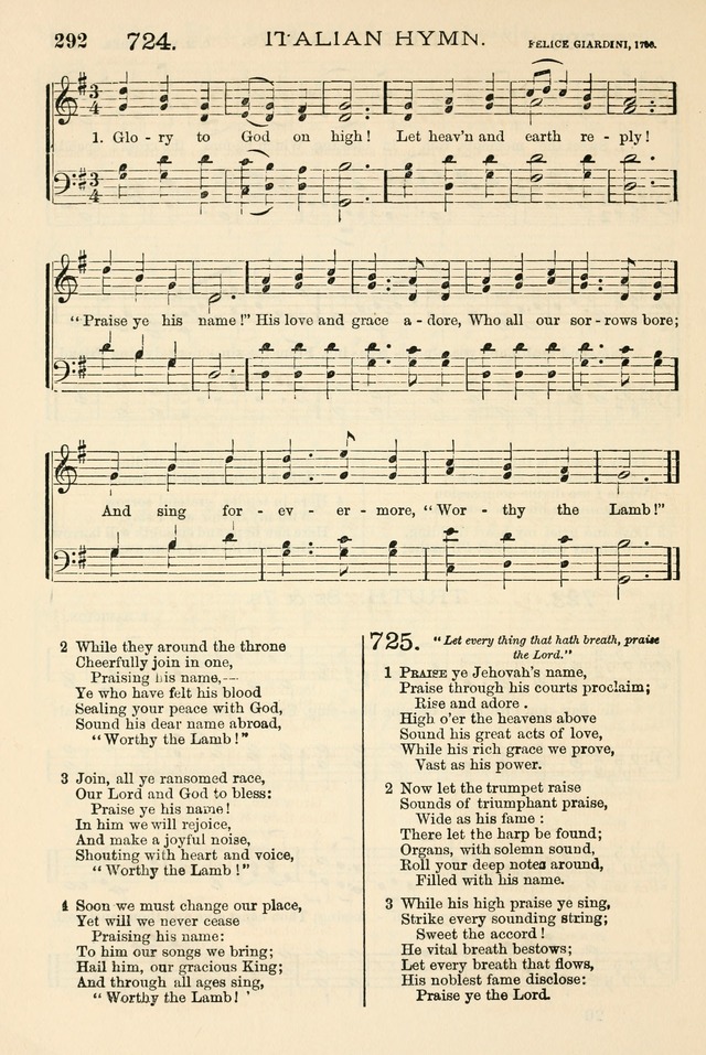The Tribute of Praise: a collection of hymns and tunes for public and social worship, and for the use in the family circle and Sabbath school page 292