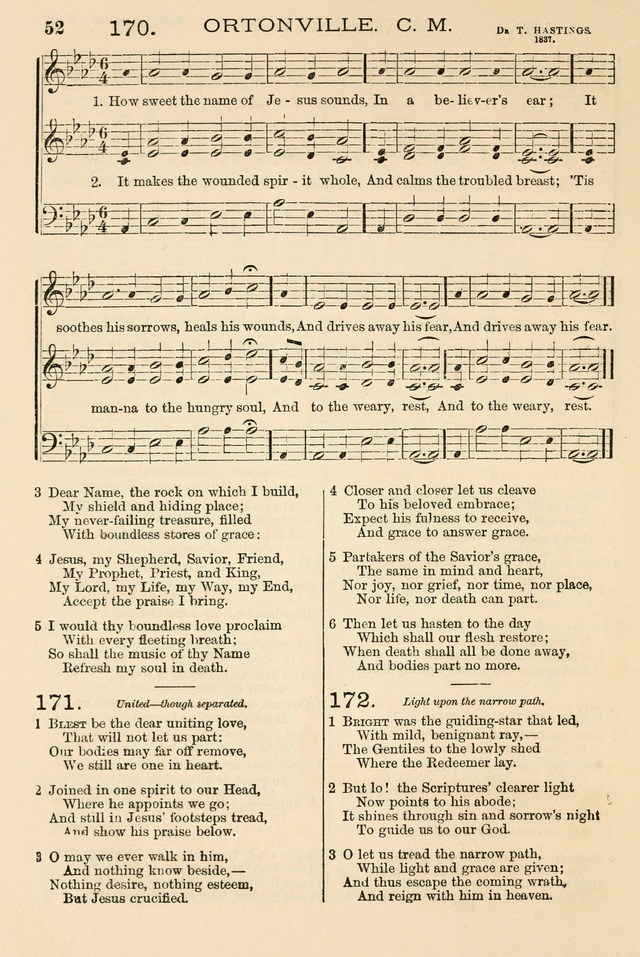 The Tribute of Praise: a collection of hymns and tunes for public and social worship, and for the use in the family circle and Sabbath school page 52