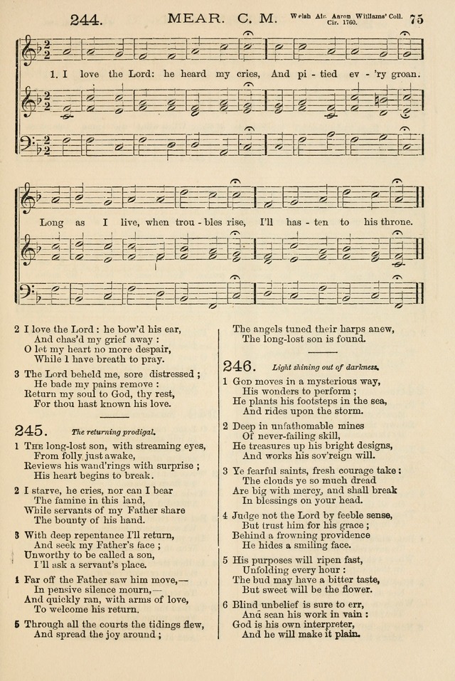 The Tribute of Praise: a collection of hymns and tunes for public and social worship, and for the use in the family circle and Sabbath school page 75