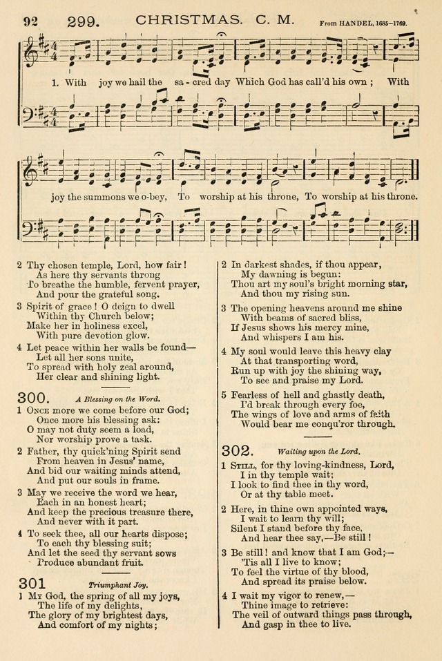 The Tribute of Praise: a collection of hymns and tunes for public and social worship, and for the use in the family circle and Sabbath school page 92