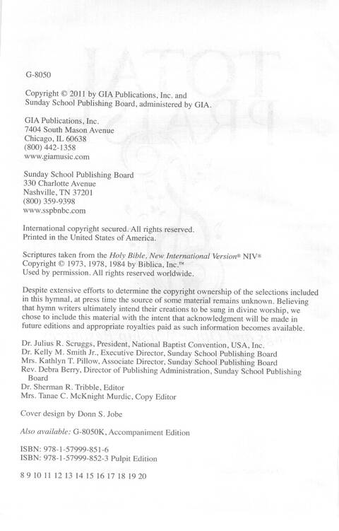 Total Praise: songs and other worship resources for every generation page ii