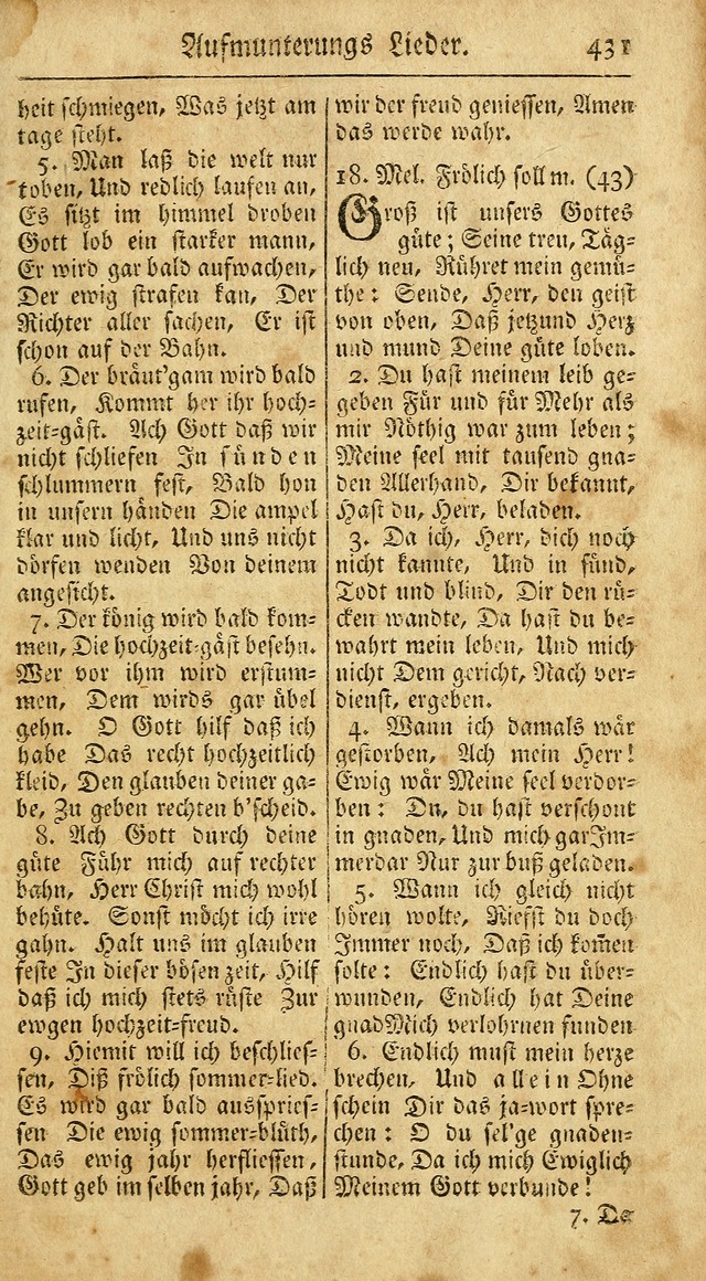 Ein Unpartheyisches Gesang-Buch: enthaltend geistreiche Lieder und Psalmen, zum allgemeinen Gebrauch des wahren Gottesdienstes auf begehren der Brüderschaft der Menoniten Gemeinen...(2nd verb. aufl.) page 499