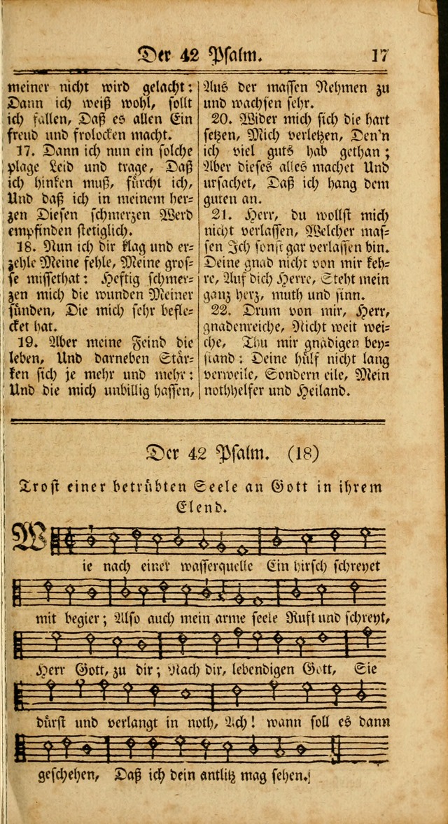 Unpartheyisches Gesang-Buch: enhaltend Geistrieche Lieder und Psalmen, zum allgemeinen Gebrauch des wahren Gottesdienstes (3rd aufl.) page 17