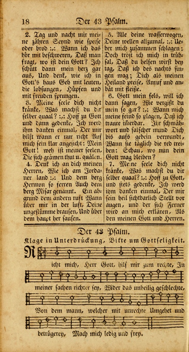 Unpartheyisches Gesang-Buch: enhaltend Geistrieche Lieder und Psalmen, zum allgemeinen Gebrauch des wahren Gottesdienstes (3rd aufl.) page 18