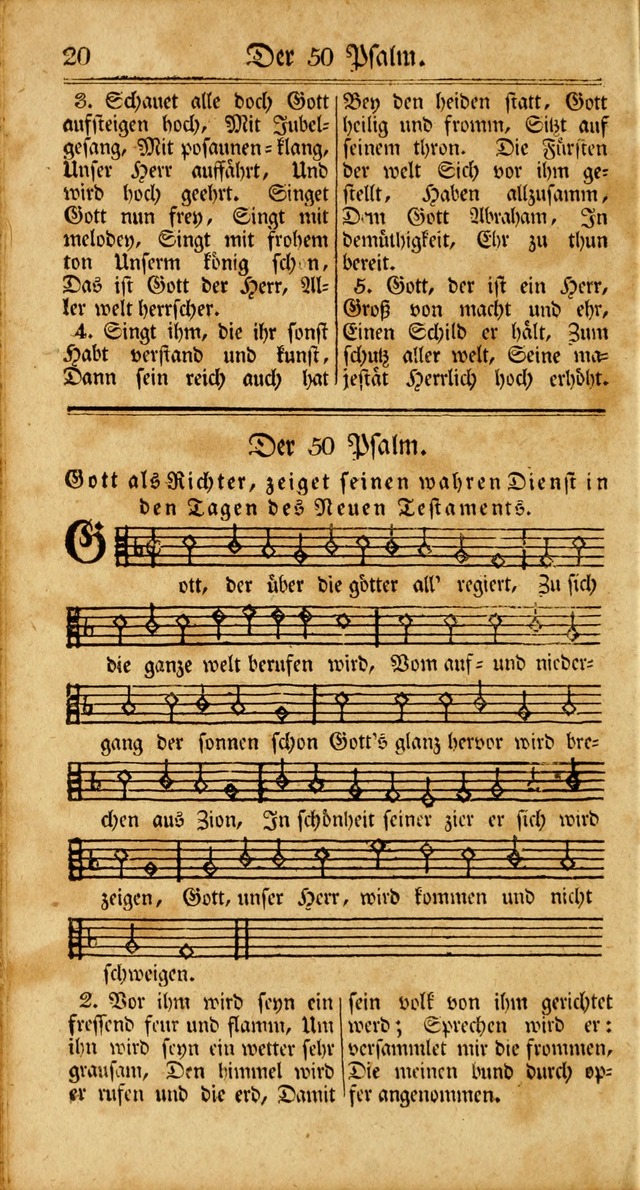 Unpartheyisches Gesang-Buch: enhaltend Geistrieche Lieder und Psalmen, zum allgemeinen Gebrauch des wahren Gottesdienstes (3rd aufl.) page 20