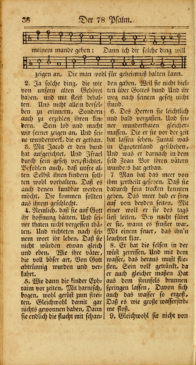 Unpartheyisches Gesang-Buch: enhaltend Geistrieche Lieder und Psalmen, zum allgemeinen Gebrauch des wahren Gottesdienstes (3rd aufl.) page 38
