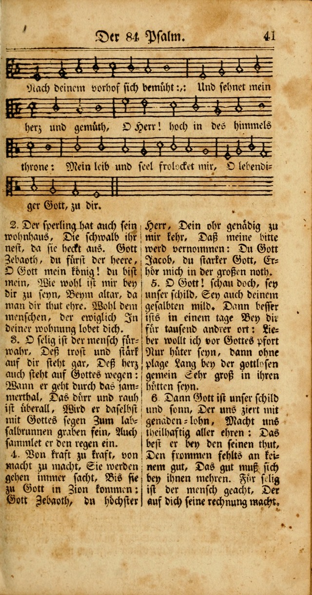 Unpartheyisches Gesang-Buch: enhaltend Geistrieche Lieder und Psalmen, zum allgemeinen Gebrauch des wahren Gottesdienstes (3rd aufl.) page 41