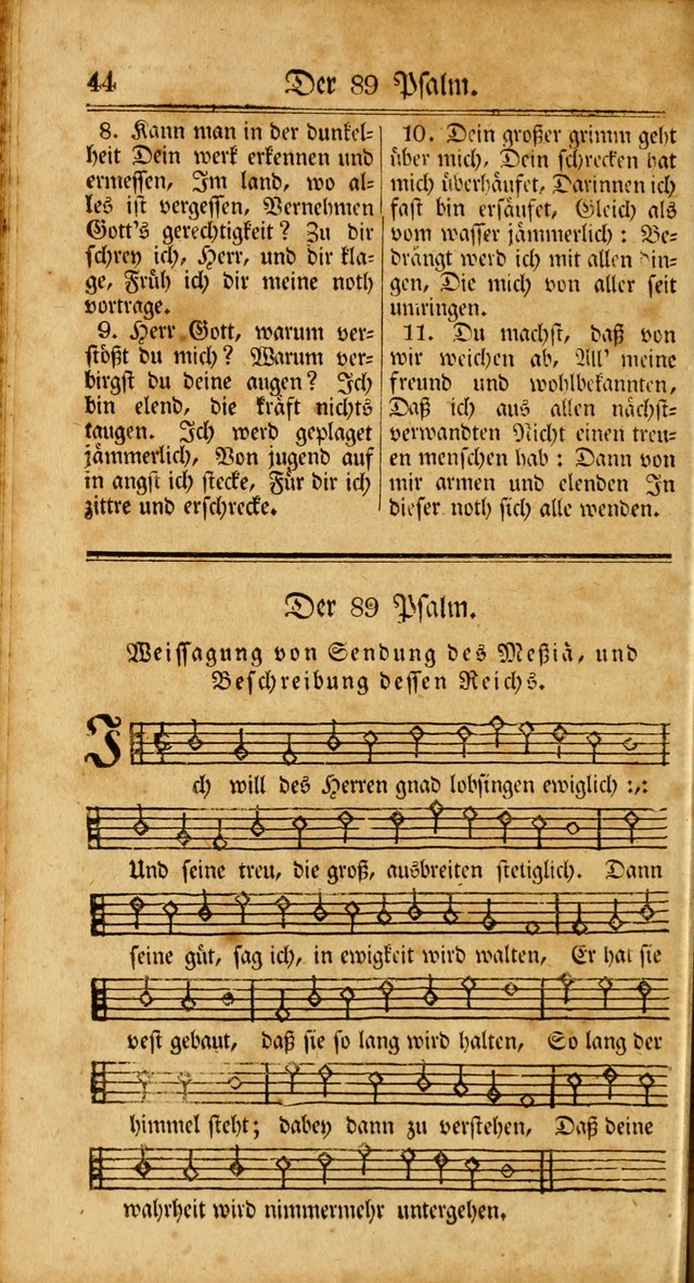 Unpartheyisches Gesang-Buch: enhaltend Geistrieche Lieder und Psalmen, zum allgemeinen Gebrauch des wahren Gottesdienstes (3rd aufl.) page 44