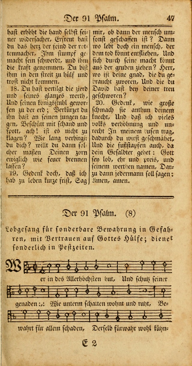 Unpartheyisches Gesang-Buch: enhaltend Geistrieche Lieder und Psalmen, zum allgemeinen Gebrauch des wahren Gottesdienstes (3rd aufl.) page 47