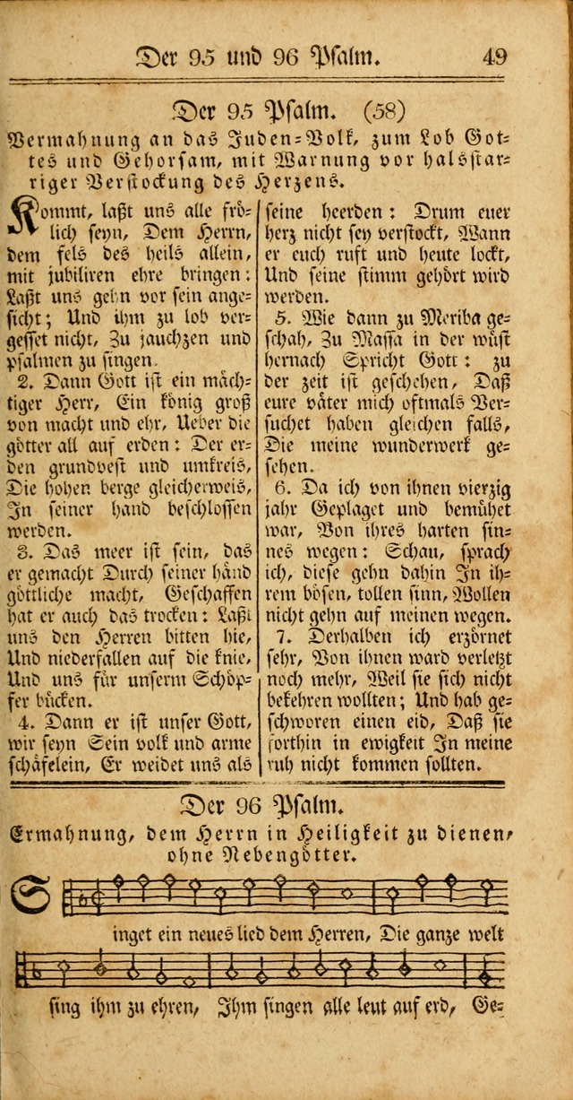 Unpartheyisches Gesang-Buch: enhaltend Geistrieche Lieder und Psalmen, zum allgemeinen Gebrauch des wahren Gottesdienstes (3rd aufl.) page 49