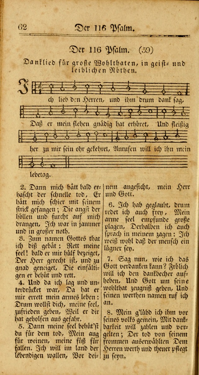 Unpartheyisches Gesang-Buch: enhaltend Geistrieche Lieder und Psalmen, zum allgemeinen Gebrauch des wahren Gottesdienstes (3rd aufl.) page 62