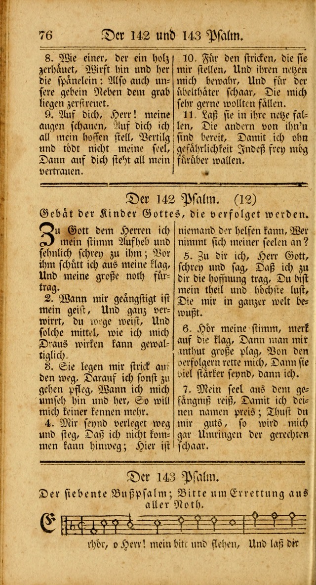 Unpartheyisches Gesang-Buch: enhaltend Geistrieche Lieder und Psalmen, zum allgemeinen Gebrauch des wahren Gottesdienstes (3rd aufl.) page 76