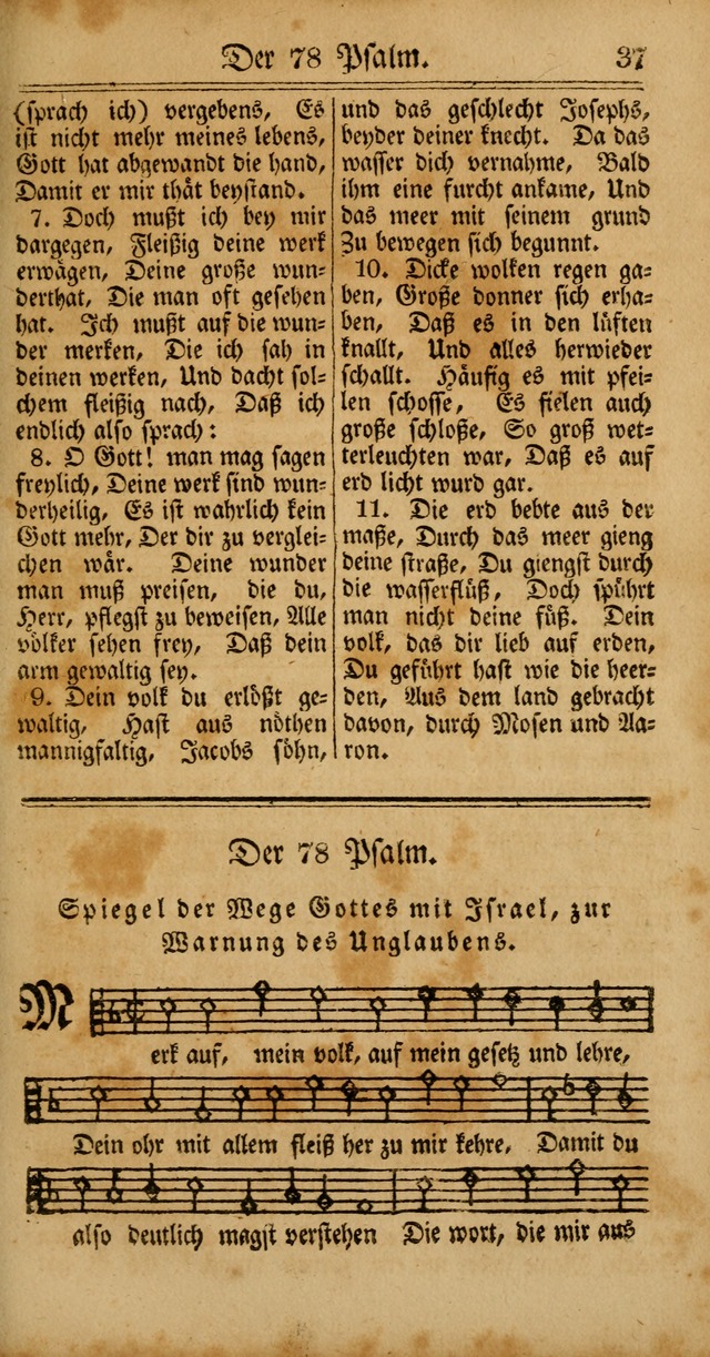 Unpartheyisches Gesang-Buch: enhaltend Geistrieche Lieder und Psalmen, zum allgemeinen Gebrauch des wahren Gottesdienstes (4th verb. Aufl., mit einem Anhang) page 37