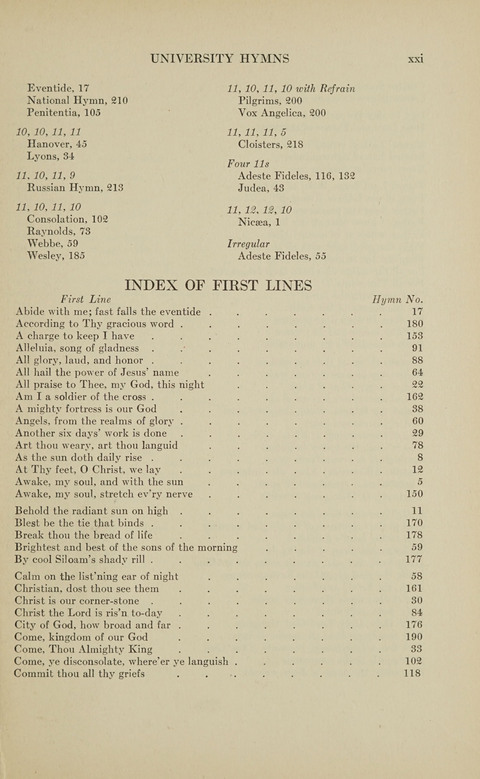 University Hymns page xxiv