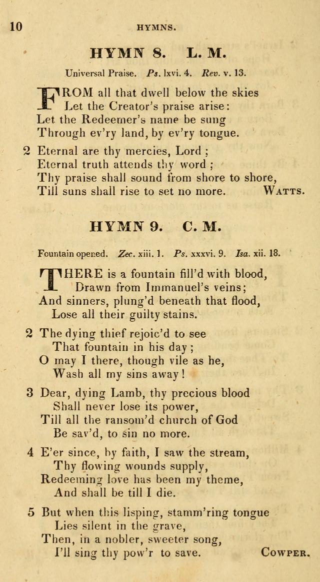 The Universalist Hymn-Book: a new collection of psalms and hymns, for the use of Universalist Societies (Stereotype ed.) page 10