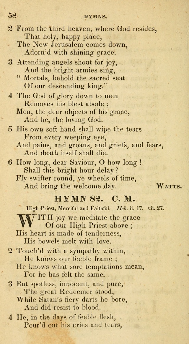 The Universalist Hymn-Book: a new collection of psalms and hymns, for the use of Universalist Societies (Stereotype ed.) page 58