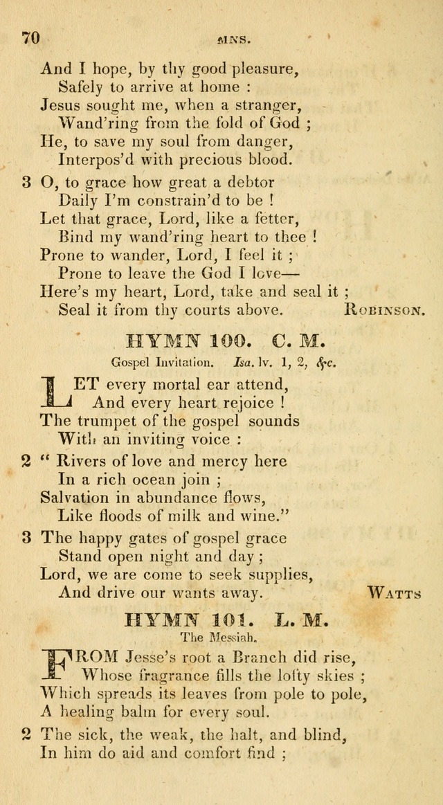 The Universalist Hymn-Book: a new collection of psalms and hymns, for the use of Universalist Societies (Stereotype ed.) page 70