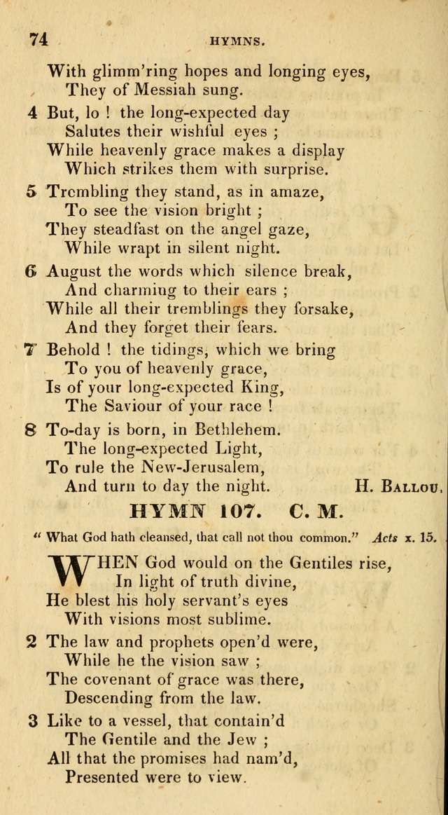 The Universalist Hymn-Book: a new collection of psalms and hymns, for the use of Universalist Societies (Stereotype ed.) page 74