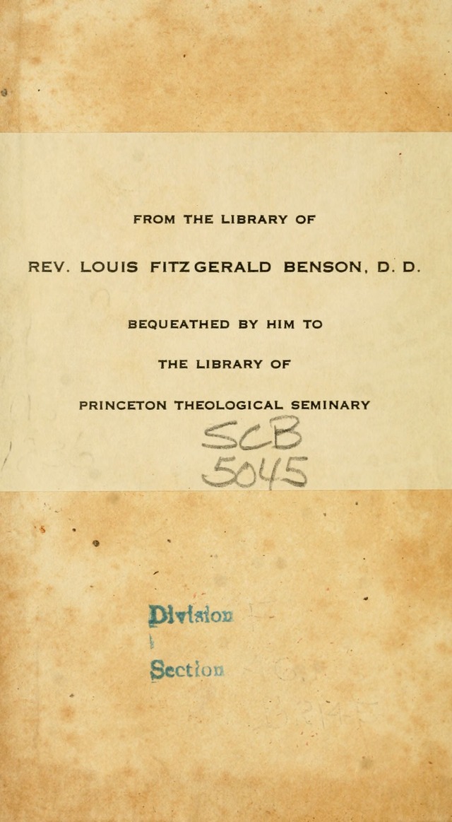 The Universalist Hymn-Book: a new collection of psalms and hymns, for the use of Universalist Societies (Stereotype ed.) page ii