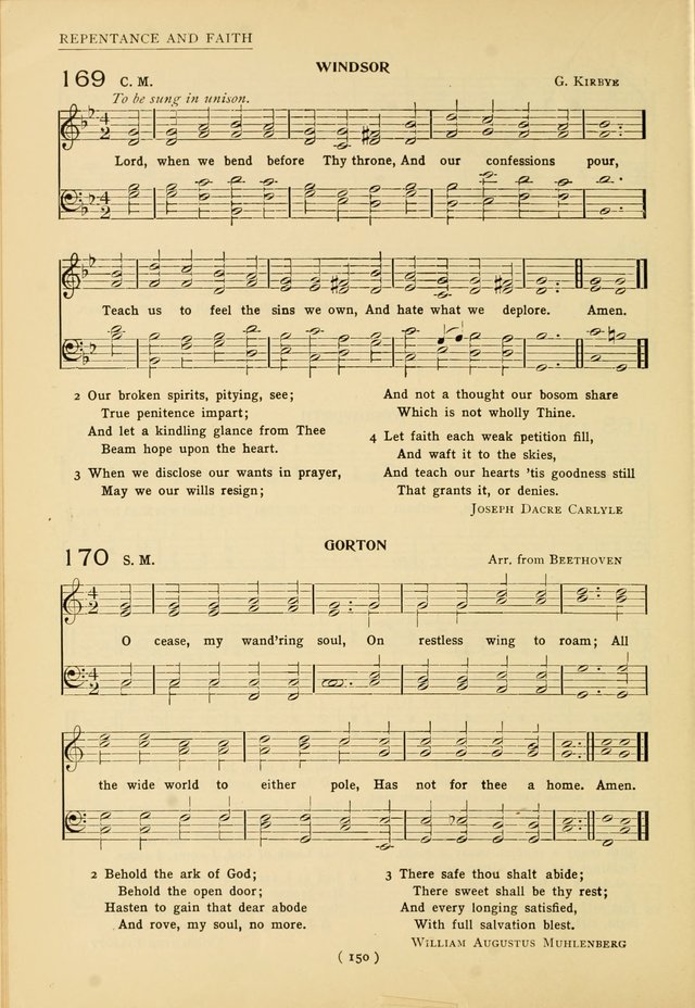 University Hymns: with tunes arranged for men