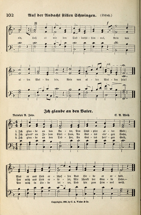 Unser Kirchenchor: eine Sammlung geistlicher Lieder für gemischten Chor page 102
