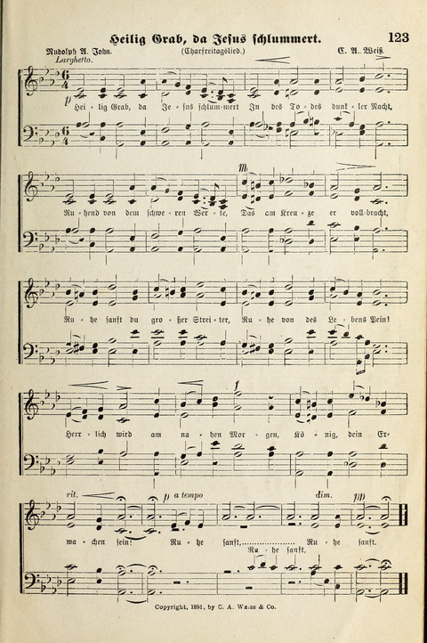 Unser Kirchenchor: eine Sammlung geistlicher Lieder für gemischten Chor page 123