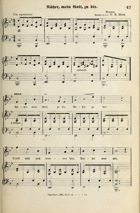 Unser Kirchenchor: eine Sammlung geistlicher Lieder für gemischten Chor page 47
