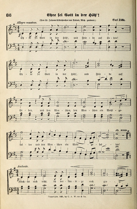 Unser Kirchenchor: eine Sammlung geistlicher Lieder für gemischten Chor page 86