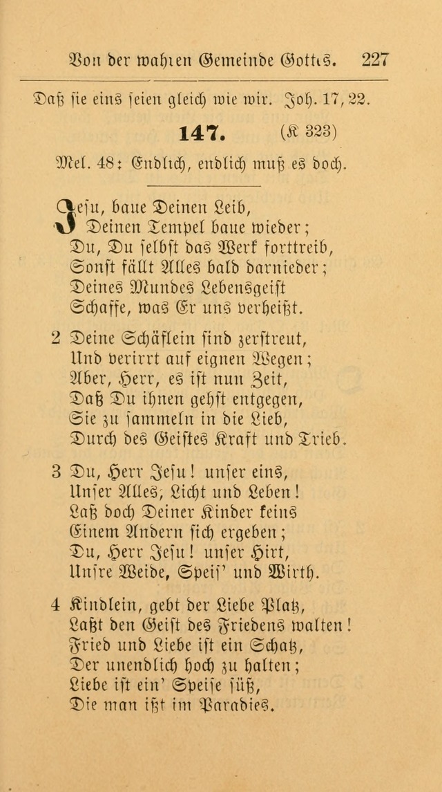 Unparteiische Liedersammlung: zum Gebrauch beim Oeffentlichen Gottesdienst und zur häuslichen Erbauung. (Revidirt und vermehrt) page 227