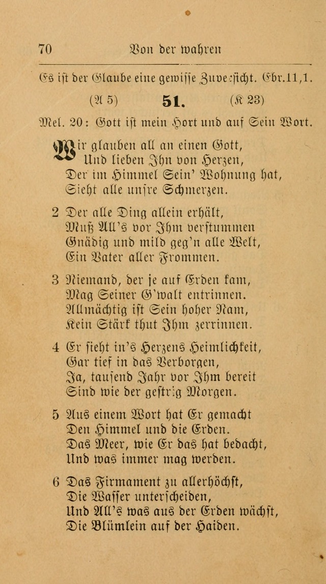 Unparteiische Liedersammlung: zum Gebrauch beim Oeffentlichen Gottesdienst und zur häuslichen Erbauung. (Revidirt und vermehrt) page 70