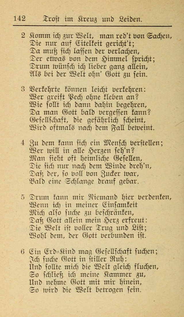 Unparteiische Liedersammlung zum Gebrauch beim Oeffentliche Gottesdienst und zur Häuslichen Erbauung (Revidirt und vehmehrt) page 142