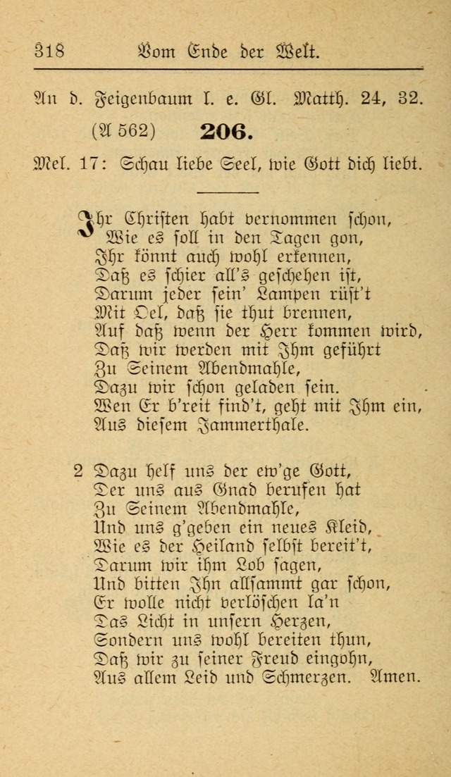 Unparteiische Liedersammlung zum Gebrauch beim Oeffentliche Gottesdienst und zur Häuslichen Erbauung (Revidirt und vehmehrt) page 318