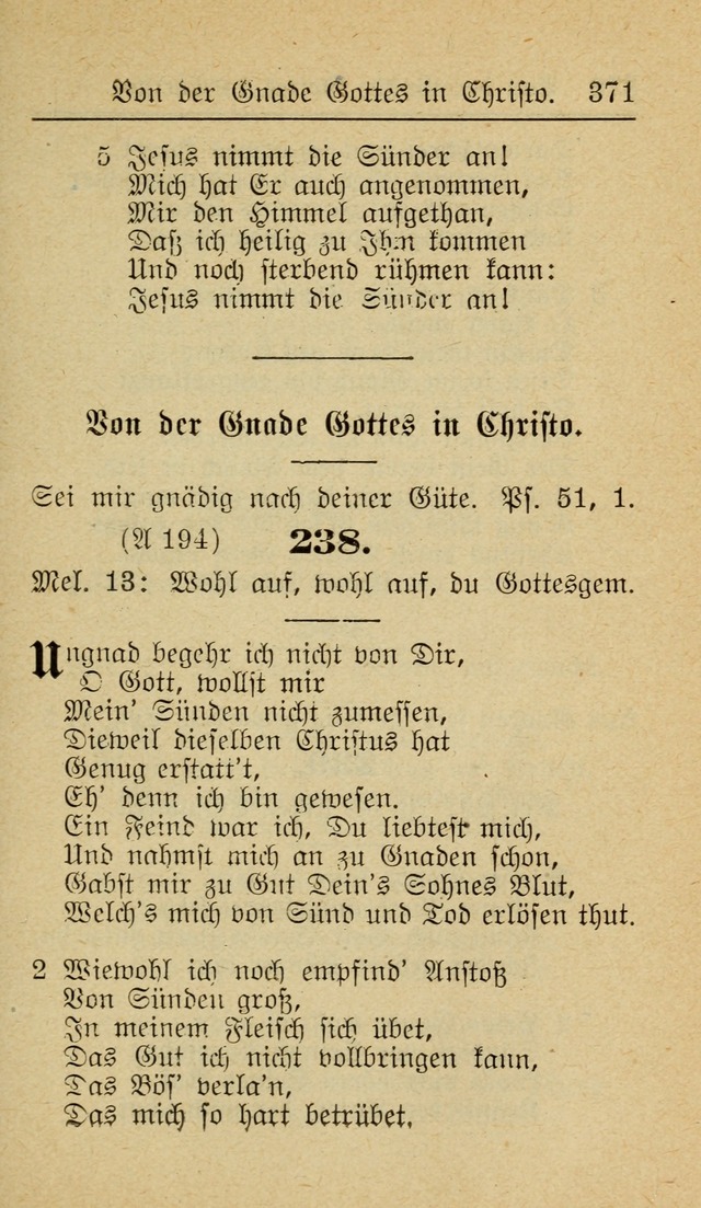 Unparteiische Liedersammlung zum Gebrauch beim Oeffentliche Gottesdienst und zur Häuslichen Erbauung (Revidirt und vehmehrt) page 371