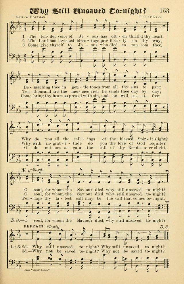 Unfading Treasures: a compilation of sacred songs and hymns, adapted for use by Sunday schools, Epworth Leagues, endeavor societies, pastors, evangelists, choristers, etc. page 153