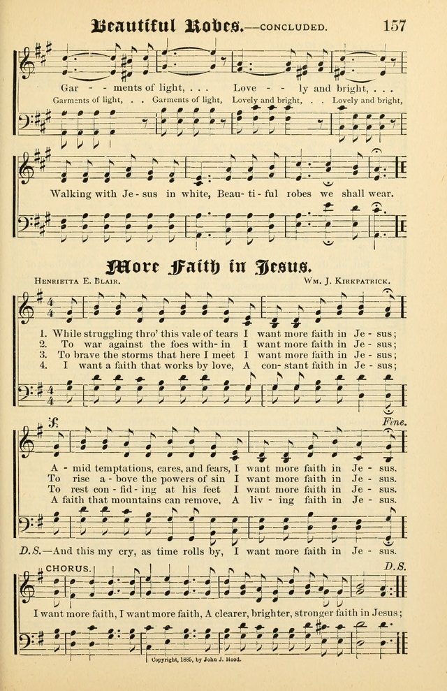 Unfading Treasures: a compilation of sacred songs and hymns, adapted for use by Sunday schools, Epworth Leagues, endeavor societies, pastors, evangelists, choristers, etc. page 157